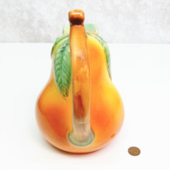 Salute Italia Pear Shaped Juice Pitcher 8.5" Yellow Green Figural Fruit Italy - Picture 6 of 8